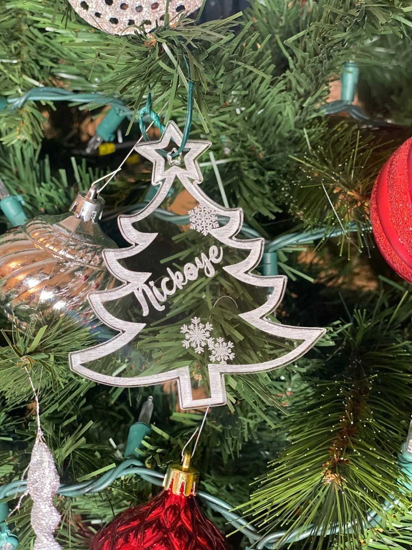 Monogram Ornaments, Christmas Lights Acrylic Ornament to monogram – The  Blank Pineapple
